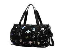 SOMKB Bolsa cruzada impermeable para gimnasio, yoga, deporte, baile, para niñas, niños, graffiti, impresión, viajes, fitness, siwmming, seco, húmedo, impermeable, Black, Talla única