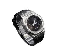 SOMKB Casioak Mod Kit - Carcasa de metal para reloj GA2100 Hammer Correa de goma + funda para GA2110 cubierta de acero inoxidable, talla única, Agate