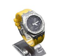 SOMKB Casioak Mod Kit - Carcasa de metal para reloj GA2100 Hammer Correa de goma + funda para GA2110 cubierta de acero inoxidable, talla única, Agate