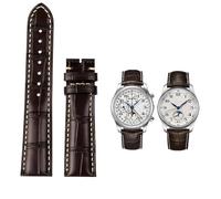 SOMKB Correa de reloj de cuero vacuno con hebilla de mariposa para la colección Masters L3 L4 L2.628/L2.673 Series de 19 mm, 20 mm y 21 mm, 19mm, Acetato, No es una piedra preciosa