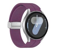 SOMKB Correa de silicona original para Samsung Galaxy Watch 6 Cassic 43 mm 47 mm 5pro 45 mm reloj Fe 4 5 6 7 40 44 mm Pulsera de hebilla magnética Banda de vigilancia(Dark Purple-S,Watch 7 40 44)