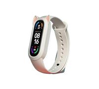 SOMKB Silicone Case Cat Earmuffs Strap for Xiaomi Series MiBand 8 7 6 5 4 3 Soft and Breathable TPU Material band for Miband Wristband(Beige,For Miband 8)