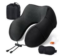SOMLAW Almohada de Viaje para Cuello, Cojin Cuello Viaje de Espuma Viscoelástica Ideal para Avión, Tren y Coche, Cojin Cervical Viaje, Almohada Cervical Viaje con Antifaz, Tapones y Bolsa