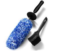SOMLAW Cepillo en Microfibra y Cepillo para neumáticos - Cepillo Limpiador Llantas - para Limpiar Profunda y eficazmente la Superficie de Llantas - Ideal para Llantas Wheel Brush