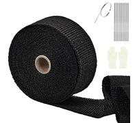 SOMLAW Cinta Anticalorica Escape, 10M*50MM Escape Moto Aislante Termico, Cinta Aislante de Fibra Termica + 10 Bridas Inoxidable