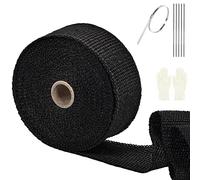 SOMLAW Cinta Anticalorica Escape, 5m x 50mm Escape Moto Aislante Termico, Cinta Aislante de Fibra Termica + 5 Bridas Inoxidable