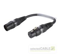 Adaptercable XLR de 3 pines (F) / XLR de 5 pines (M) 0.2m