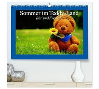 Sommer im Teddy-Land. Bär und Freunde (hochwertiger Premium Wandkalender 2026 DIN A2 quer), Kunstdruck in Hochglanz: Niedliche Teddybären für große und kleine Menschen!