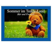 Sommer im Teddy-Land. Bär und Freunde (Wandkalender 2026 DIN A2 quer), CALVENDO Monatskalender: Niedliche Teddybären für große und kleine Menschen!