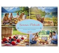 Sommer-Picknick (Wandkalender 2027 DIN A3 quer), CALVENDO Monatskalender: Leichtigkeit zum Ausbreiten, eine Decke im Gras, warmes Licht auf der Haut, ein Korb voller kleinen Genüsse.
