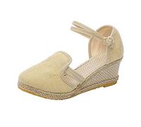 Sommer Schuhe Für Damen Mit Absatz Geschlossen - Strand Sandaletten Damen Espadrilles Atmungsaktiv Freizeitschuhe Mit Keilabsatz Outdoorsandalen Fashion Bequemschuhe Leichtgewichts Arbeitsschuhe