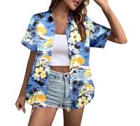 Sommer-Shirts für den Urlaub. Lockere Passform. Bequemes, lässiges Oberteil für Frühling Passt Perfekt zu Hüten. Pflegeleicht. Maschinen- Handwäsche., Azul, XL