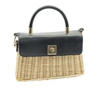 Sommer-Strandtasche - Trohtasche Für Damen | Stroh Tasche Damen | Korbgeflecht Handtasche Sommer | Strandtasche Klein & Leicht | Retro Umhängetasche Für Urlaub, Stadt & Alltag, Negro , Se référer au