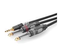 SommerCable Hicon HBA-3S62-0150 - Cable de conexión (1 conector macho de 3,5 mm, 2 conectores macho de 6,3 mm, mono), color negro