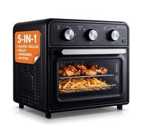 Sommertal Minihorno de 20 litros con recirculación y freidora de aire caliente, mini horno de 1800 W para hornear, asar y pizza, horno de mesa pequeño con función de airfryer, 100 - 230 °C