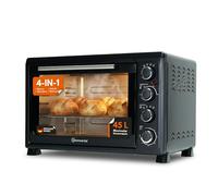 Sommertal Minihorno de 45 L con pincho giratorio y recirculación, 2000 W, 100 - 230 °C, temporizador de 60 minutos, horno para pollo, mini horno de 45 litros con convección, hornear, asar y pizza
