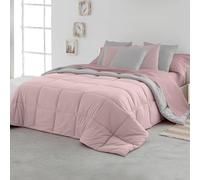 SOMNI HOME Edredón Nórdico Bicolor Cama 180 cm Tacto Plumón. Duvet Nórdico. Reversible Cálido Suave Ligero. Cama Matrimonio. Calidad 400 gr. Color Rosa - Gris 270x260