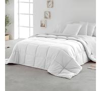 SOMNI HOME Edredon Relleno Funda Nordica Tacto Pluma. Microfibra y Fibra Hueca. Blanco Acolchado Cuadros Liso. Suave Comodo Ligero. 400 gr. 180x220 cm Cama 105 cm