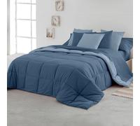 SOMNI HOME Edredón Verano Reversible Nordico Bicolor Cama 135/140 cm Tacto Pluma. Duvet Bouti Suave Comodo. Cama Matrimonio. Primavera Verano 200 gr. Color Celeste - Azul 240x260