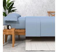 SOMNI HOME Juego Sabanas Poliester 105 cm - 3 Piezas Sabanas Lisas Microfibra Suave Fácil Cuidado Ropa de Cama Elegante Todo el Año Cama 105 Color Azul Indigo