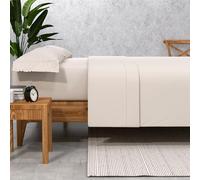 SOMNI HOME Sábanas Lisas 90-3 Piezas Juego de Sábanas Lisas Microfibra Elegante Resistente a Las Arrugas Ropa de Cama Suave Todo el Año Cama 90 Color Beige
