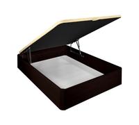 Somnia - Canapé Abatible Súper Reforzado Gran Capacidad con Tapa Transpirable, Esquinas Redondeadas, 135 x 190, Wengué