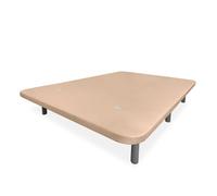 Somnia Descanso - Base Tapizada 3D Extra Reforzada, Gran Estabilidad, con Barras de Refuerzo y 6 Patas metálicas roscadas de 25cm, 135x190, Beige