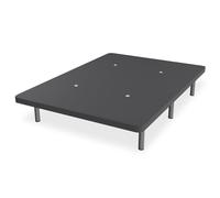 Somnia Descanso - Base Tapizada 3D Extra Resistente con Gran Estabilidad y 5 Barras Transversales + 6 Patas metálicas roscadas de 25cm, 135 x 180, Gris Oscuro