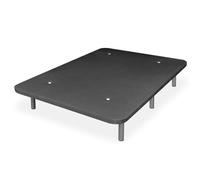Somnia Descanso - Base Tapizada 3D Extra Resistente con Gran Estabilidad y 5 Barras Transversales + 6 Patas metálicas roscadas de 25cm, 90 x 200, Gris Oscuro