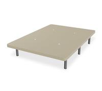 Somnia Descanso - Base Tapizada 3D Extra Resistente con Gran Estabilidad y 5 Barras Transversales + 6 Patas metálicas roscadas de 25cm, 150 x 200, Beige