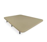 Somnia Descanso - Base Tapizada 3D Reforzada, Gran Estabilidad con 5 Barras de Refuerzo 6 Patas metálicas roscadas de 25cm, 90x200, Beige