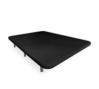 Somnia Descanso - Base Tapizada 3D Reforzada, Gran Estabilidad con 5 Barras de Refuerzo 6 Patas metálicas roscadas de 25cm, 90x190, Gris Oscuro