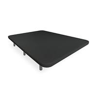Somnia Descanso - Base Tapizada 3D Reforzada, Gran Estabilidad con 5 Barras de Refuerzo 6 Patas metálicas roscadas de 25cm, 135x180, Gris Oscuro