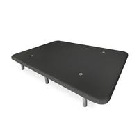 Somnia Descanso - Base Tapizada 3D Reforzada, Gran Estabilidad con 5 Barras Transversales y 6 Patas metálicas roscadas de 25cm, 135x180, Gris Oscuro