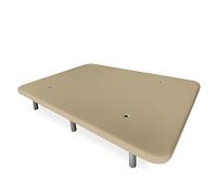 Somnia Descanso - Base Tapizada 3D Reforzada, Gran Estabilidad con 5 Barras Transversales y 6 Patas metálicas roscadas de 25cm, 135x200, Beige