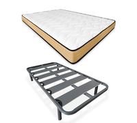 Somnia Descanso - Cama Completa con Colchón Visco Junior Reversible + Somier Reforzado 40x30mm con 4 Patas Metálicas Roscadas, 90 x 190