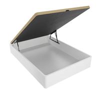 Somnia Descanso - Canapé Abatible Madera Gran Capacidad, Cajón Grosor 30mm,Tapa Reforzada y Transpirable, Blanco, 105 x 190