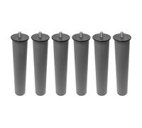 Somnia Descanso - Juego de 6 Patas de 25 cm de Altura Redondas Roscadas Metálicas para Somier o Base Tapizada, Robustas y Estables, Gris
