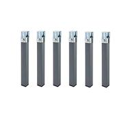Somnia Descanso - Juego de 6 Patas de 27 cm de Altura Cuadradas Metálicas con Abrazaderas para Somieres de 30 x 30 mm