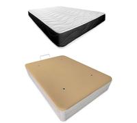 Somnia Descanso - Pack Colchón Viscoelástico Bombay 20 Reversible + Canapé Madera Abatible Reforzado Gran Capacidad | Color Polar 90 x 190