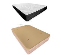 Somnia Descanso - Pack Colchón Viscoelástico Bombay 20 Reversible + Canapé Madera Abatible Reforzado Gran Capacidad | Color Cambria 105 x 190