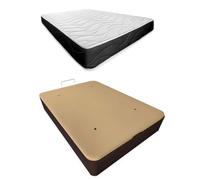 Somnia Descanso - Pack Colchón Viscoelástico Bombay 20 Reversible + Canapé Madera Abatible Reforzado Gran Capacidad | Color Wengué 150 x 190