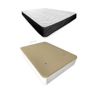 Somnia Descanso - Pack Colchón Viscoelástico Bombay + Almohada + Canapé Abatible Gran Capacidad | Color Blanco 90 x 190