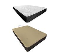 Somnia Descanso - Pack Colchón Viscoelástico Bombay + Almohada + Canapé Abatible Gran Capacidad | Color Wengué 90 x 190
