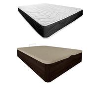 Somnia Descanso - Pack Colchón Viscoelástico Bombay Reversible Grosor 23cm + Canapé Madera Abatible Gran Capacidad | Color Wengué 150 x 200