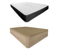 Somnia Descanso - Pack Colchón Viscoelástico Bombay Reversible Grosor 23cm + Canapé Madera Abatible Gran Capacidad | Color Cambria 150 x 200