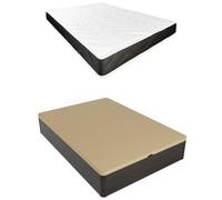 Somnia Descanso - Pack Colchón Viscoelástico Teseo Reversible + Canapé Madera Abatible Gran Capacidad | Color Wengué 135 x 190