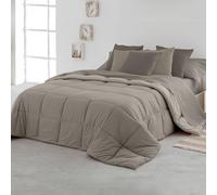 SomniHome Edredon Nordico Bicolor Cama 180 cm Tacto Plumón. Duvet Nórdico. Reversible Cálido Suave Ligero. Cama Matrimonio. Calidad 400 gr. Color Beige - Arena 270x260