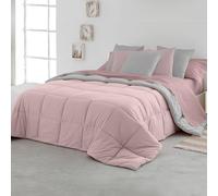 SomniHome Edredón Nordico Bicolor Reverisble Cama 150/160 cm Duvet Microfibra Cálido Comodo Ligero. Cama Doble. Calidad 400 gr. Rosa - Gris 250x260