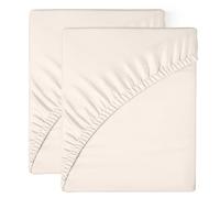 SomniHome Set 2 Bajeras Extra Suaves. Sabanas Bajeras Cama 90 cm. Cama Individual. Bajeras Ajustables y Transpirables. Resistentes, No destiñen. Color Beige